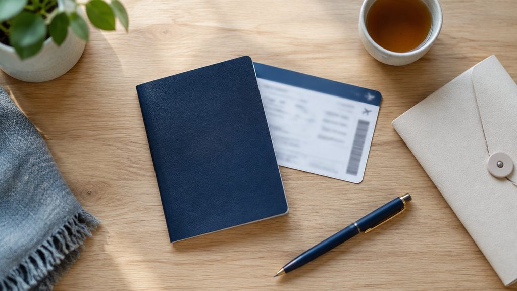 Indian passport and documents prepared for a Korean medical visa application